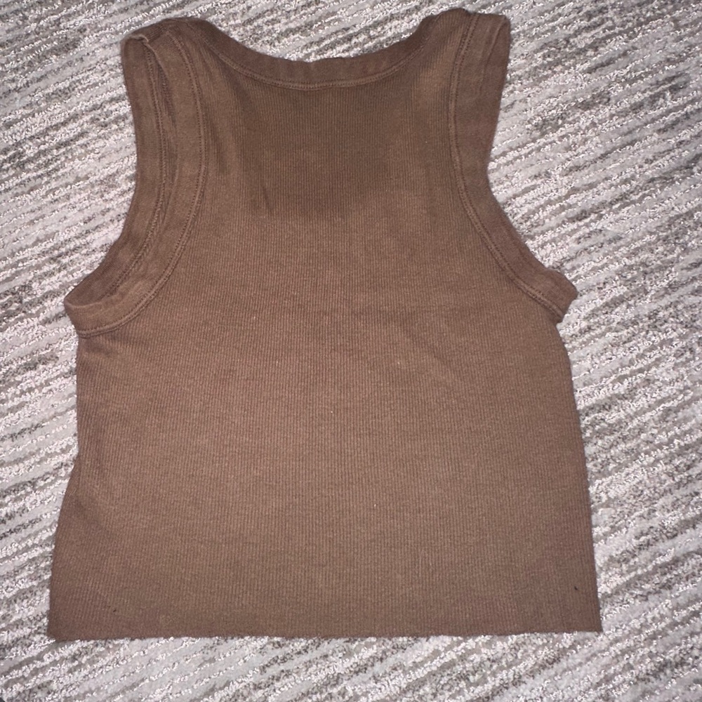 Brown Ribbed Tank Top Brandy Melville - Picture 5 of 5